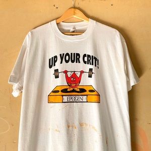 Vintage 90s Up Your Crit Workout paint splatter